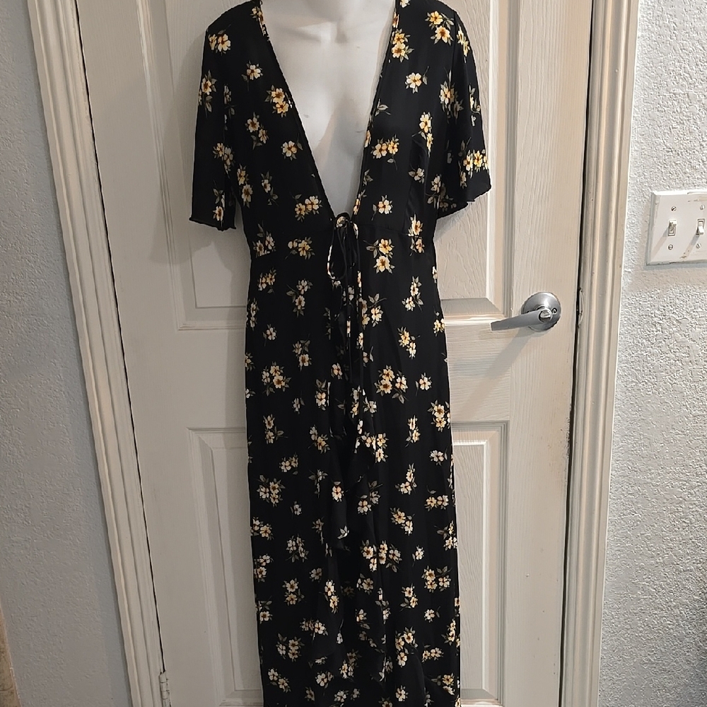 Black Floral Kimono Size M
